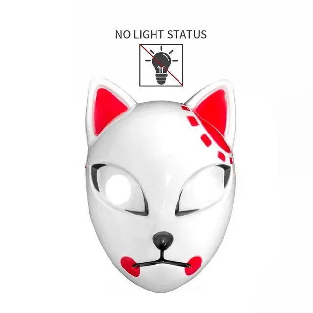 Halloween Cat Face Mask Halloween Glow LED Masks Anime Cosplay Masks Halloween Christmas Party Lighting Cat Masks
