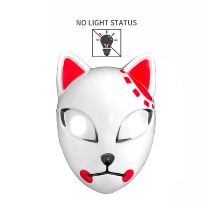 Halloween Cat Face Mask Halloween Glow LED Masks Anime Cosplay Masks Halloween Christmas Party Lighting Cat Masks