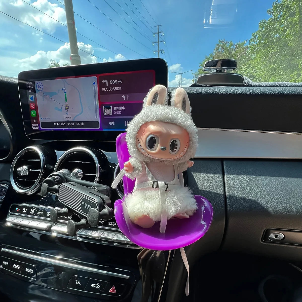 Cartoon Labubu Doll Seat Kawaii Ob11 Car Air-Conditioning Accessory Aromatherapy Decoration Toys Girls Gifts