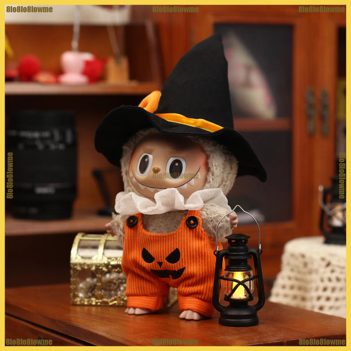 New Halloween Labubu Clothes Cute Witch Dress Pumpkin Belt Pants Ghost Outfit Mini Plush Doll Clothing Fashion Doll Accessories