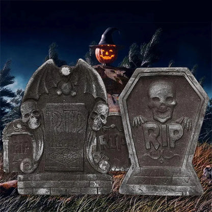 Halloween Decoration Foam Skeleton Tombstone With RIP Letters Grave Bat Horror House Props Rip Tombstone Props Party Supplies