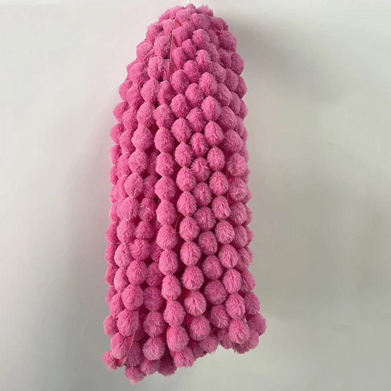 1m Faux Rabbit Fur Hairball Ribbon DIY Apparel Sewing Fluffy Trim Fabric Sewing for Quilt Clothing Christmas Apparel Decoration