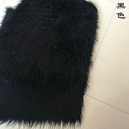 Long Hair Plush Fabric Faux Fur by the Meter for Upholstery Toys Props Decorative Cloth Diy Sewing Soft Comfortable Purple Brown