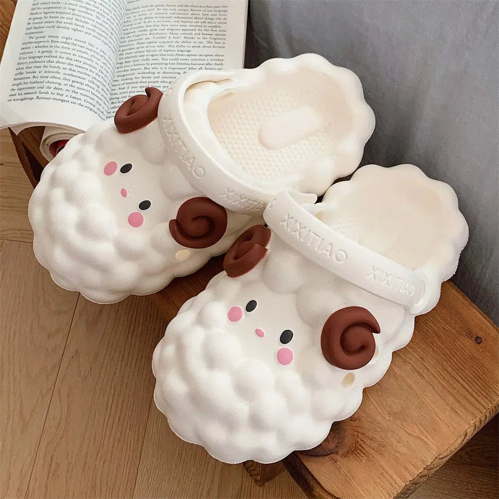 Parent Child Cute Lamb Slipper Shoes for Boys and Girls Eva Slippers Beach Children Sandals Summer Slides Shoes