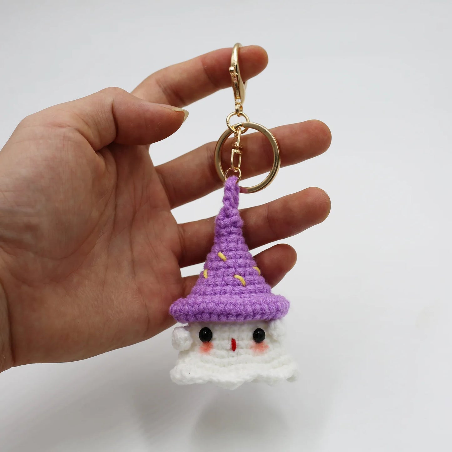 Halloween Home Decoration Handmade Knitted Witch Ghost Doll Ornament  Cute Pumpkin Ghost Keychain for Bag Pendant Christmas Gift
