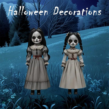 2pcs Halloween Ghost Doll Ground Insertion Decoration Horror Style Outdoor Courtyard Logo Decoration