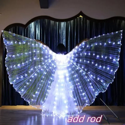 LED Isis Wings Glowing Wings Adult Children Belly Dance Costume Butterfly Wings for Halloween Christmas Party Stage Performance