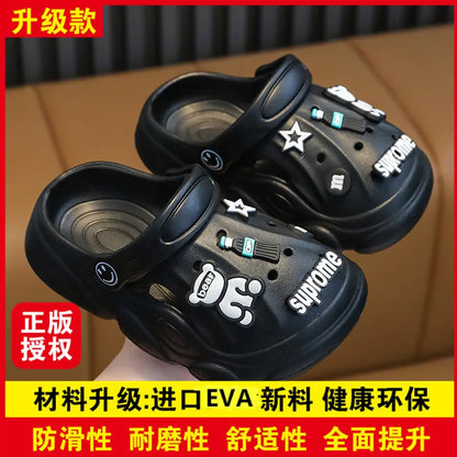 Infant Shoes Flip Flops for Children's Mules Baby Slippers Clogs Wear Hole Sole Kids Boys Sandals Summer Beach Platform Soft Diy