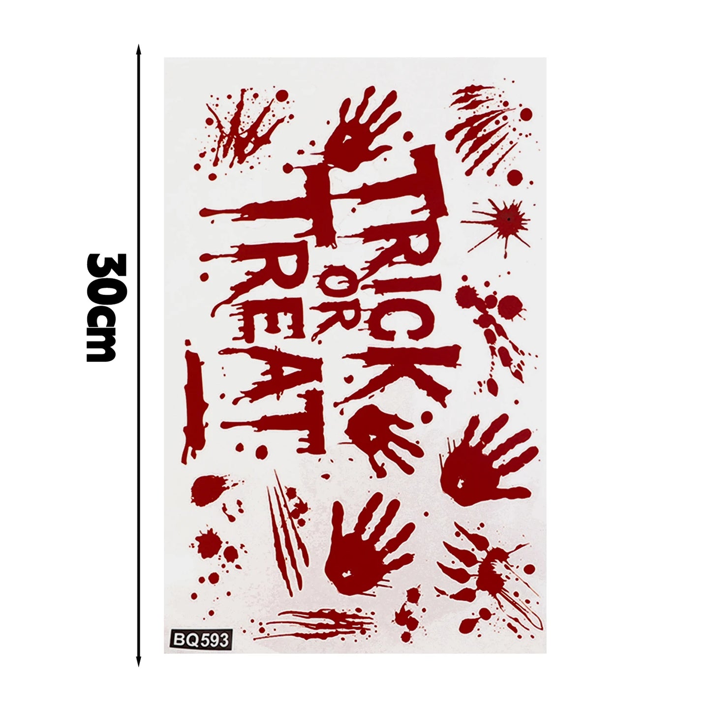 Halloween Decorations Window Stickers Reusable Bloody Handprint Footprint Horror Sticker Scary Realistic Tattoo Stickers Decors