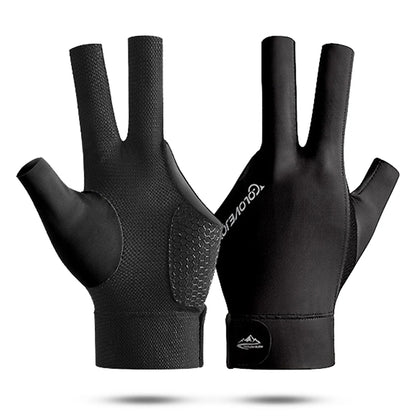 1Pcs Open Finger Billiard Gloves Antiskid Polyester Snooker Billiard Gloves Adjust Sticker Portable Lightweight Amateur Training