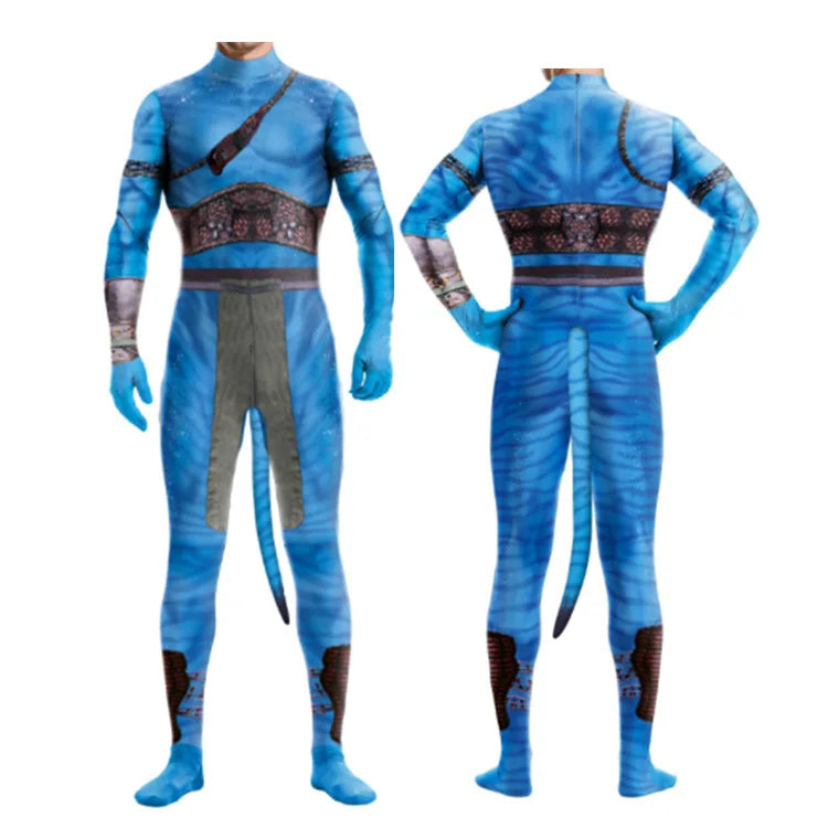 Movie Avatar Cosplay Costume Themed 3D Digital Print Jumpsuit for Men and Women 3D Digital Print Jumpsuit Halloween Zentai
