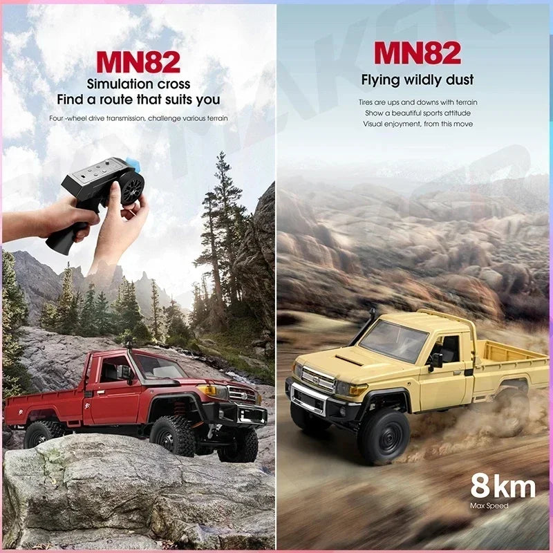 1:12 Rc Car Mn82/Mn82pro Model Retro Full-Scale Simulation Lc79 RTR 2.4G 4WD 280 Motor Remote Control Pickup Truck Toys for Kids
