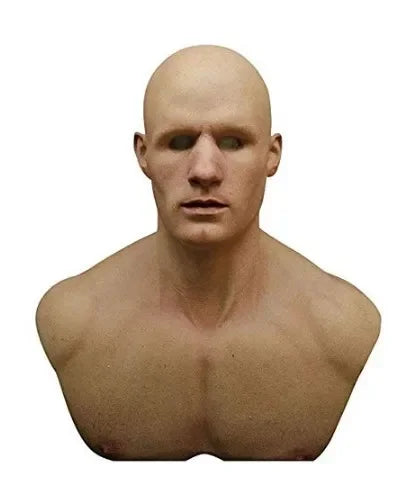 American TV Series Deadly Poison Master Old White Mask Bald Old Man Latex Head Cover Halloween Cosplay Funny Prop