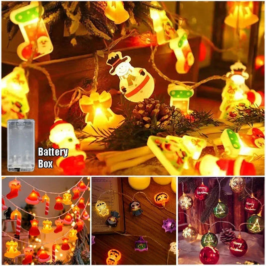10 LED 1.5M Lights String Battery Operated Multicolor Globe Cartoon String Lights for Christmas Helloween Room Decorations