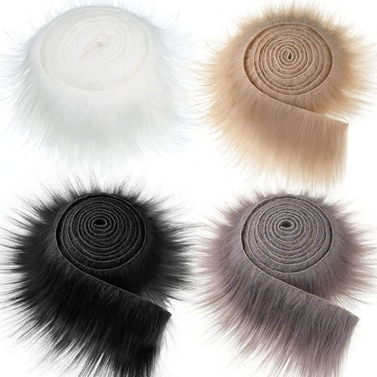 Crafts Gift Trimming Soft Apparel Sewing Fluffy Trim Fabric Roll Faux Fur Ribbon Tapes Long Plush Fur Fabric Plush Fur Stripe
