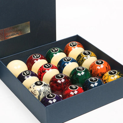 5.72cm Marble Texture Billiard Balls Set, 16pcs Resin Pool Table Balls, Standard International 2.25" Balls for Game Rooms Clubs