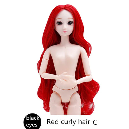30cm 20 Movable Joints 3D Simulated Eyes Blue Purple Black Eye Long Hair 1/6 BJD Hinged Doll DIY Toy for Girls Gift
