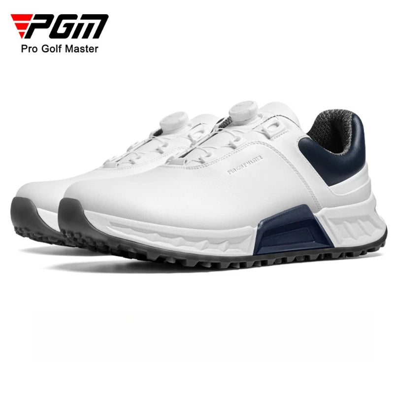 PGM Golf Shoes Men Fully Waterproof Shock-Absorbing Rebound Knob Shoelaces Sports Sneakers XZ432