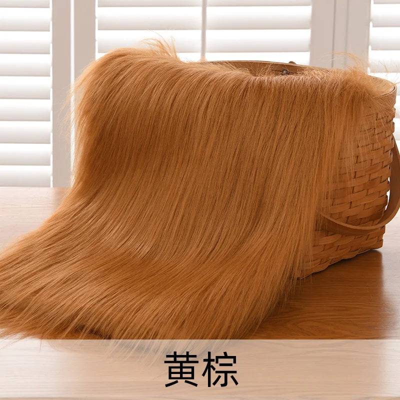 Dolls Long Plush Fabric Per Meter for Upholstery Coats Chair Cover Sewing Plain Fashion Fur Textile Needlework Thick Comfortable
