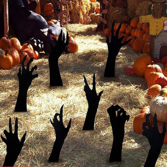 5/10pc Halloween Ground Card Insert Skeleton Hands for Halloween Ghost Festival Prank Party Bar Outdoor Garden School Home Decor