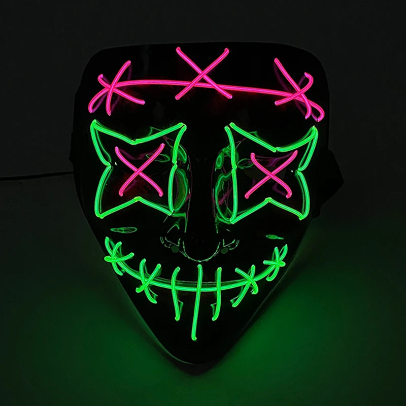 New Arrival LED Luminous Cosplay Anime Mask Neon Light Up Fox Mask Halloween Party Mask Carnival Party Led Mask