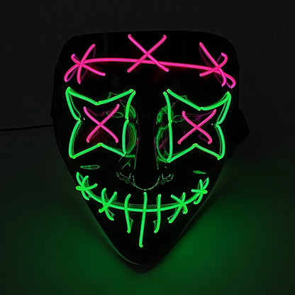 New Arrival LED Luminous Cosplay Anime Mask Neon Light Up Fox Mask Halloween Party Mask Carnival Party Led Mask
