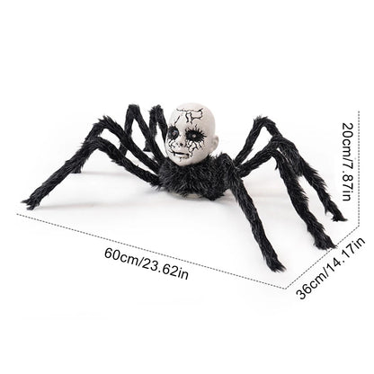 Halloween Animatronic Doll Face Spider Sound Activated Scary Walking Spider Haunted House Prop Halloween Party Decoration