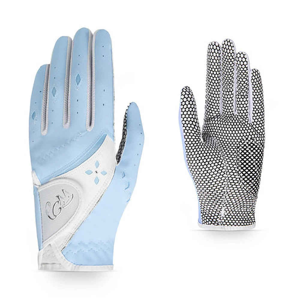 PGM Golf Microfiber Gloves Ladies Golf PU Leather Belt Non-Slip Particles Breathable Sunscreen Ultra-Light Left Right Hand Glove