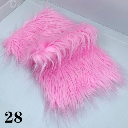 25x45cm Long Hair Faux Fur Fabric for DIY Dolls Hair Beard Craft Making Material Patchwork Garment Sewing Accessories