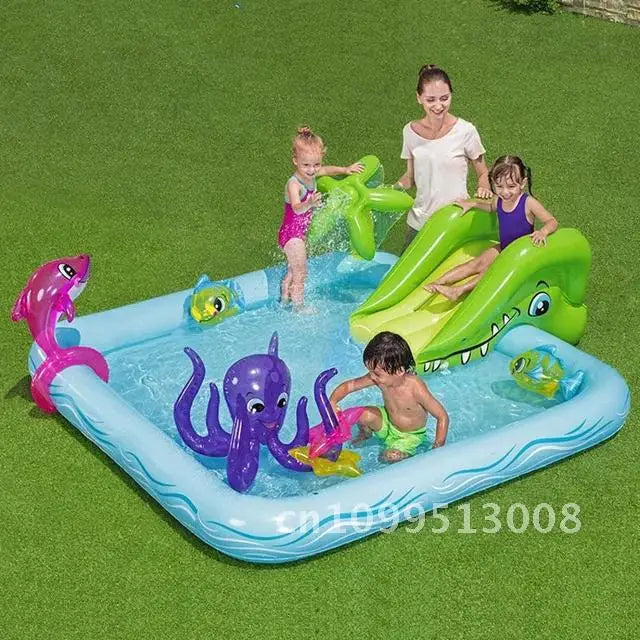 Swimming Children's Inflatable Big Pool Floats Slide Dinosaur Castle Pools Summer Play Piscina Water Toys Games Kids for Baby