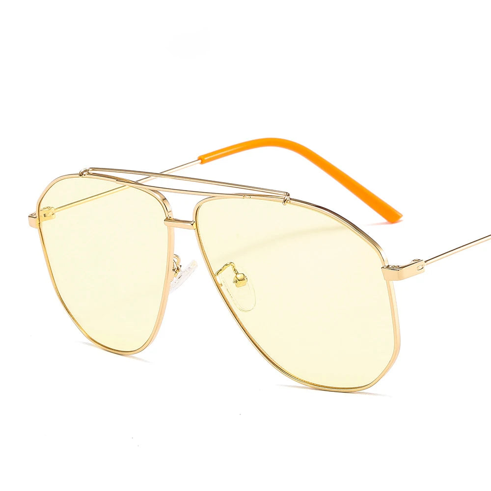 46224 Vintage Metal Frame Pilot Sunglasses Women Fashion Uv400 Glasses Men Anti Glare Sunglasses
