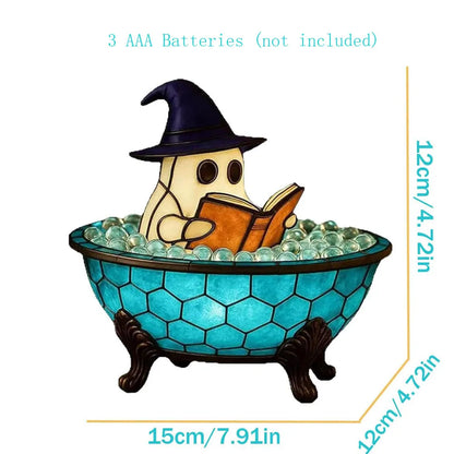 Halloween Ghost Bubble Bath Lamp，Cute Ghost Night Light，Ghost-Themed Bathtub Accent Lamp for Halloween Party or Gift