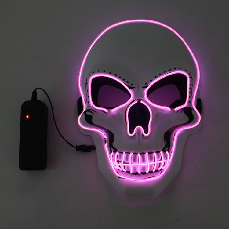 Halloween Horror Skull Mask - LED Cold Light Luminous, Cosplay Prop, Party Decoration, Spooky Glowing Skull Masks for Halloween