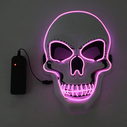 Halloween Horror Skull Mask - LED Cold Light Luminous, Cosplay Prop, Party Decoration, Spooky Glowing Skull Masks for Halloween