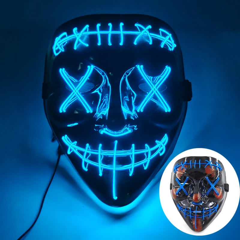 New Arrival Halloween Mask Horror Venom  LED Luminous Mask Cosplay Costume Makeup Prom Party