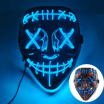 New Arrival Halloween Mask Horror Venom  LED Luminous Mask Cosplay Costume Makeup Prom Party