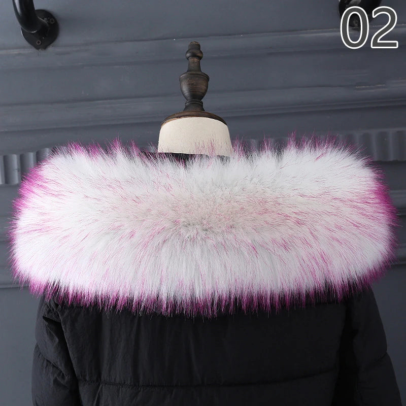 Women Faux Fur Collar Scarf Winter Warm Thick Imitation Fur Shawl Collar Plush Fluffy Neck Warmer Scarves Coat Accessories