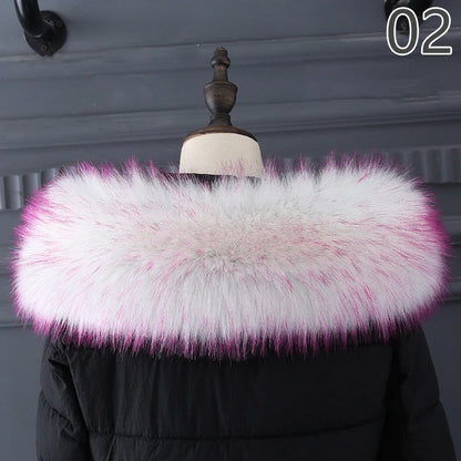Women Faux Fur Collar Scarf Winter Warm Thick Imitation Fur Shawl Collar Plush Fluffy Neck Warmer Scarves Coat Accessories