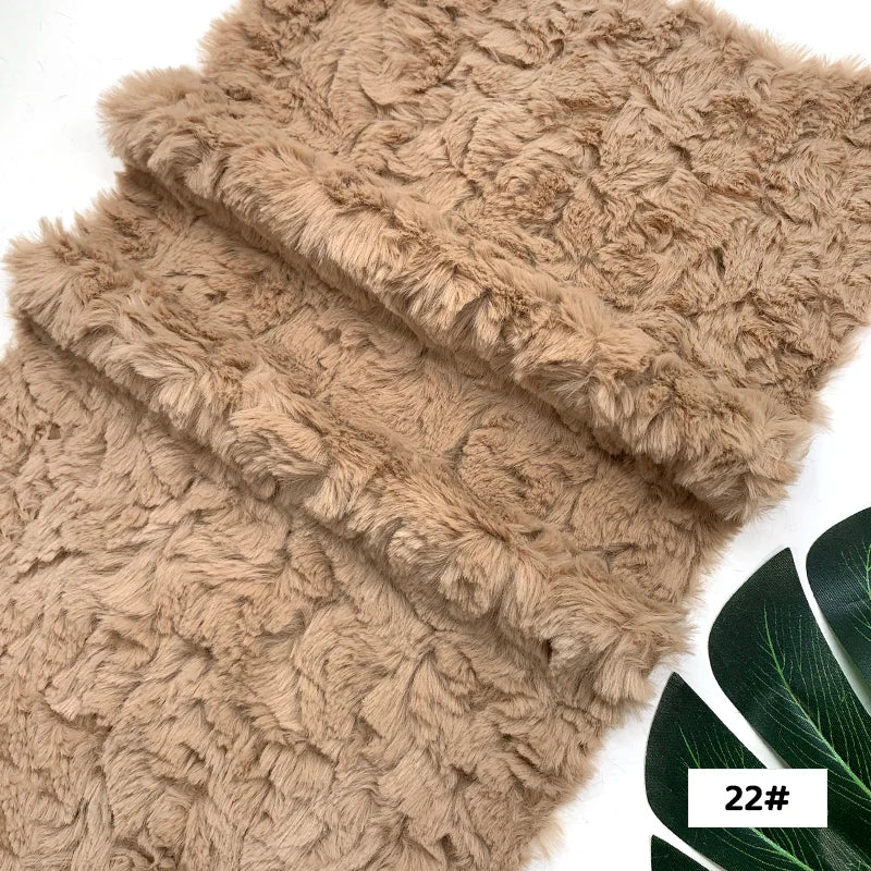 25x45cm Embossed Microfiber Plush Faux Fur Furry Fabric Soft Imitation Rabbit Fur DIY Doll Garment Coat Jacket Sewing Material