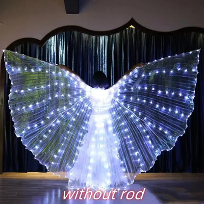 LED Isis Wings Glowing Wings Adult Children Belly Dance Costume Butterfly Wings for Halloween Christmas Party Stage Performance