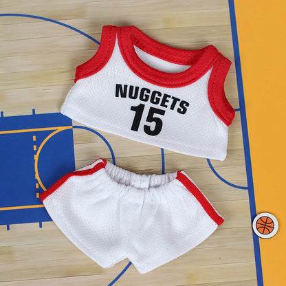 [Clothes Only] 17cm Labubu Baby Clothes, Vinyl Pendant Clothes, Basketball Jersey, Heart Macaron Labubu.