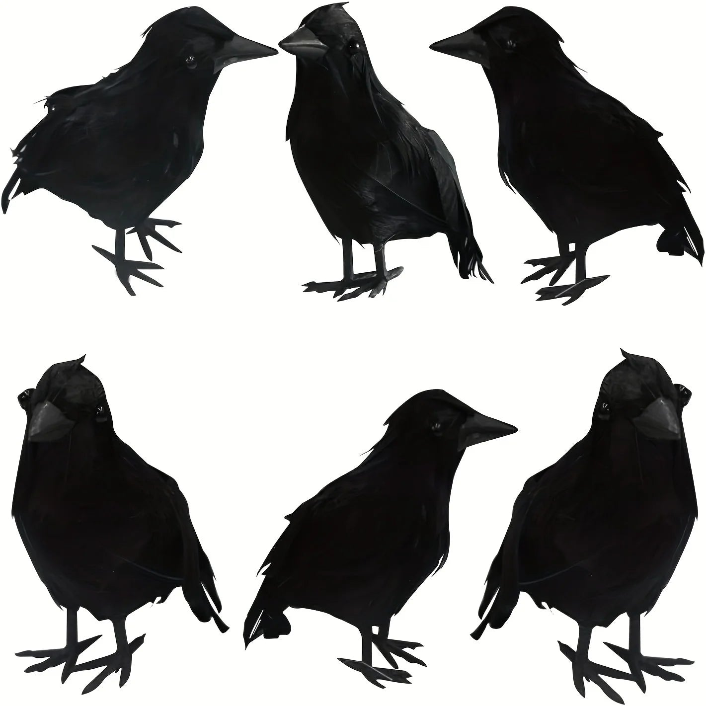 3pcs Halloween Black Crows Feathered Crows Halloween Decorations Crows Realistic Looking Ravens Large Black Crow