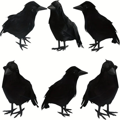 3pcs Halloween Black Crows Feathered Crows Halloween Decorations Crows Realistic Looking Ravens Large Black Crow