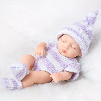 Mini 7 Inch Reborn Doll  Sleeping Baby Doll 19cm Born Dolls Baby Toys ,The Best Gift for Girls.