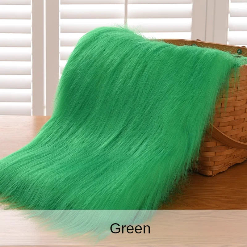 Dolls Long Plush Fabric Per Meter for Upholstery Coats Chair Cover Sewing Plain Fashion Fur Textile Needlework Thick Comfortable