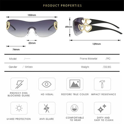 Fashion Designer Sunglasses Women 2023 Luxury Trending Y2k Sunglasses Woman Shade Pink Glasses Goggle 2000'S Lentes De Sol Mujer
