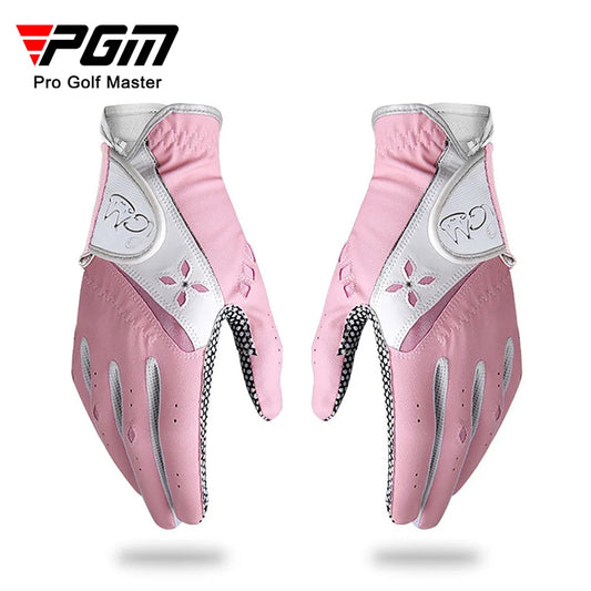 PGM 1 Pairs Women Golf Gloves Soft Breathable PU Leather With Non-Slip Particle Outdoor Sports Wholesale Accessories ST020