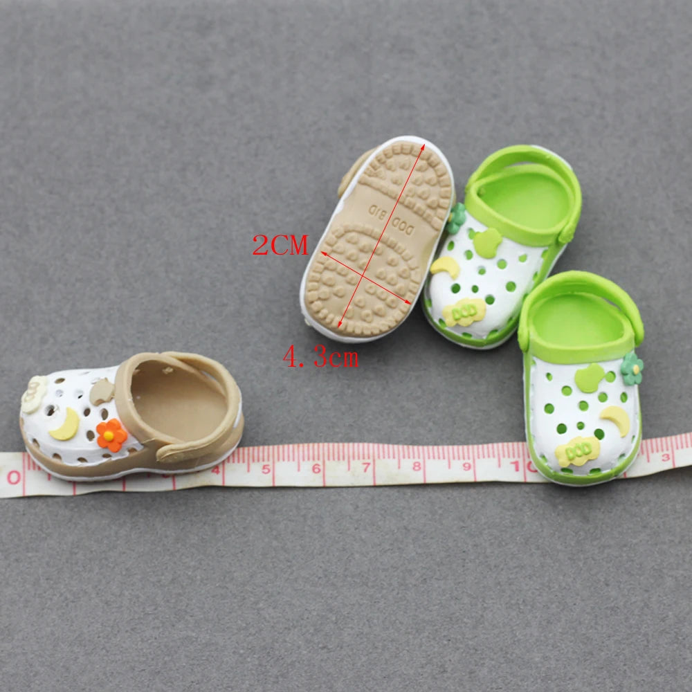 Labubu Doll Slippers Shoes (4.3*2.0cm) for Labubu Macaron  Bao-Ao Bao Ao &15cm EXO Plush Doll & 1/6 BJD Doll