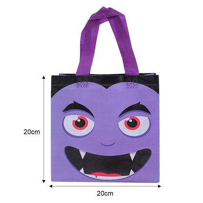 1-20pc Halloween Non-Woven Treat Bags Pumpkin Ghost Bat Mummy Monster Cat Pattern Totes Bag Trick or Treat Halloween Party Favor