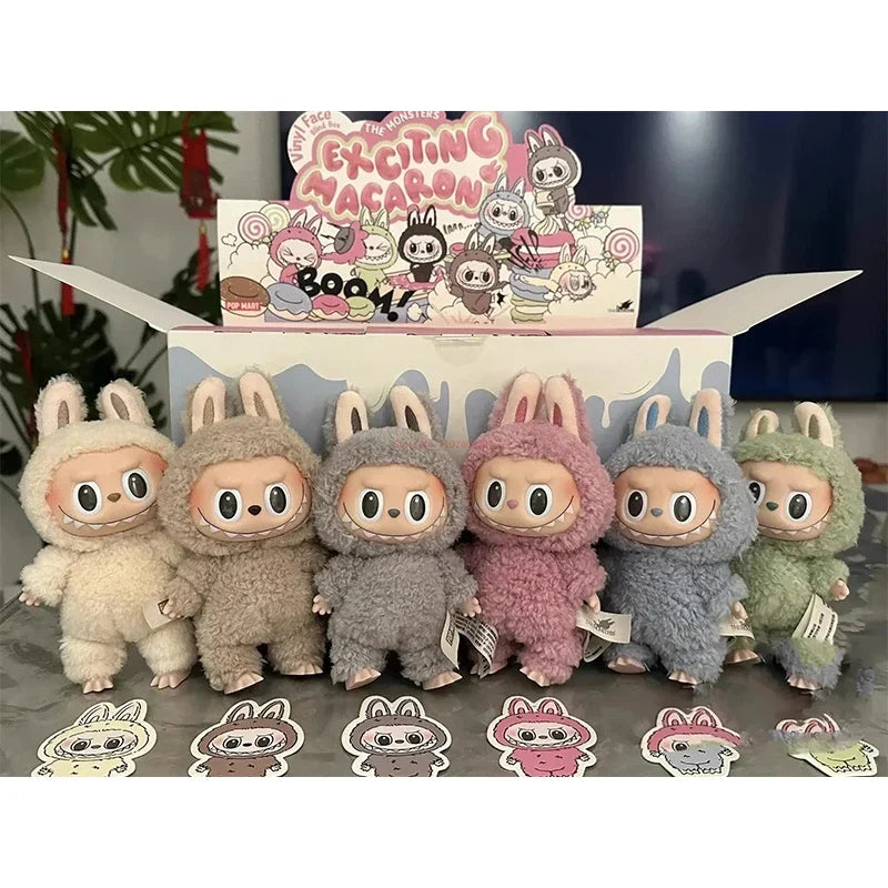 New Hot Cute Labubu 1:1 Replica the Monsters Blind Box Cardiac Macarone Kawai Guess Bag Figure Model Keychain Surprise Gift Toy